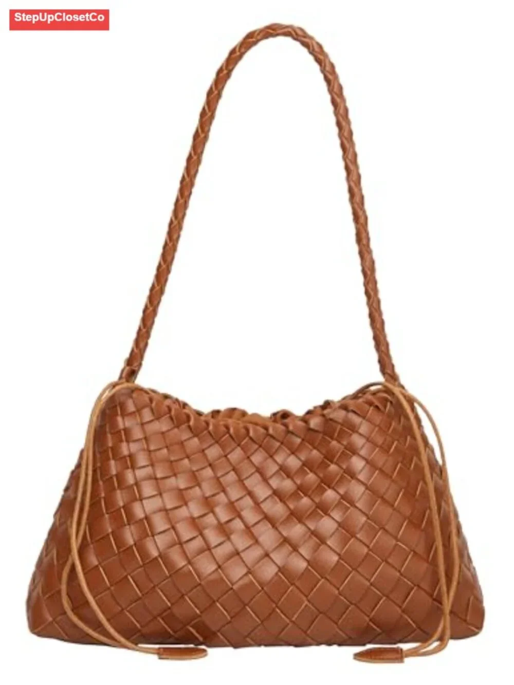 Faux Leather Hobo Bag Tote Handbag Shoulder Purse with Drawstring Pouch